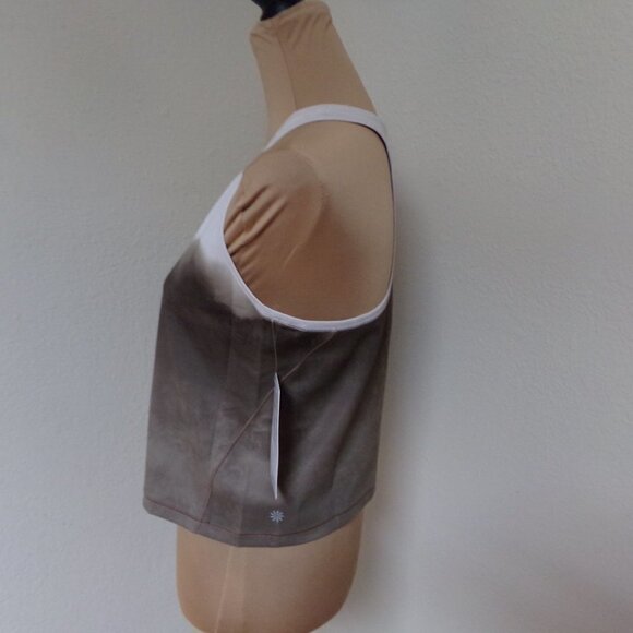 Athleta Shanti Watercolor Striped Crop Tank Mortar and Mushroom - Picture 4 of 5